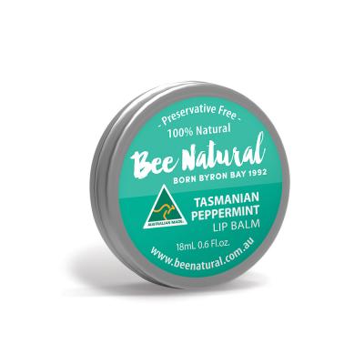 Bee Natural Lip Balm Tin Peppermint 18ml